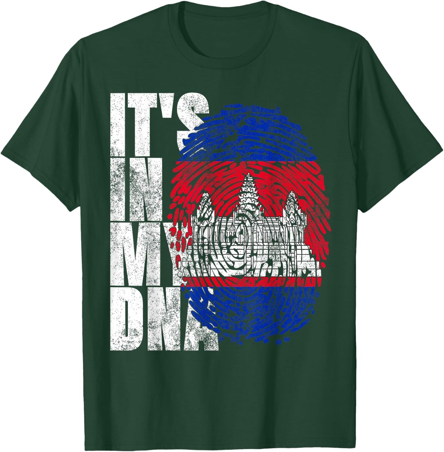 It's in My DNA Cambodian Gifts Khmer Kampuchea Cambodia Flag T-Shirt - T-Shirt | Forest
