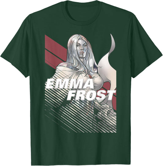 Marvel X-Men Emma Frost Moto-Stripe Fadeout Graphic T-Shirt - T-Shirt | Forest