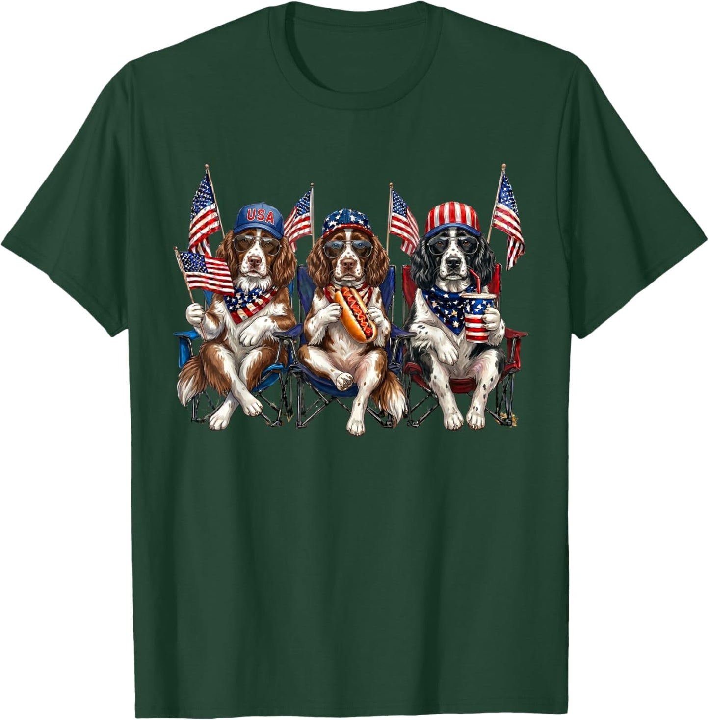 250 Years of Freedom English Springer Spaniel Dog 1776-2026 T-Shirt - T-Shirt | Forest