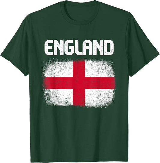 England National Flag Vintage Grunge English 2026 T-Shirt - T-Shirt | Forest