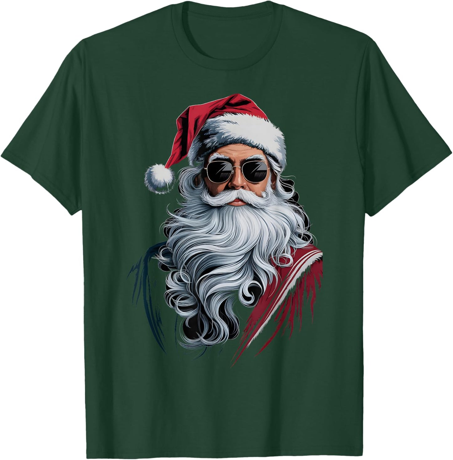 Hipster Santa With Sunglasses Santa Claus Retro Christmas T-Shirt - T-Shirt | Forest