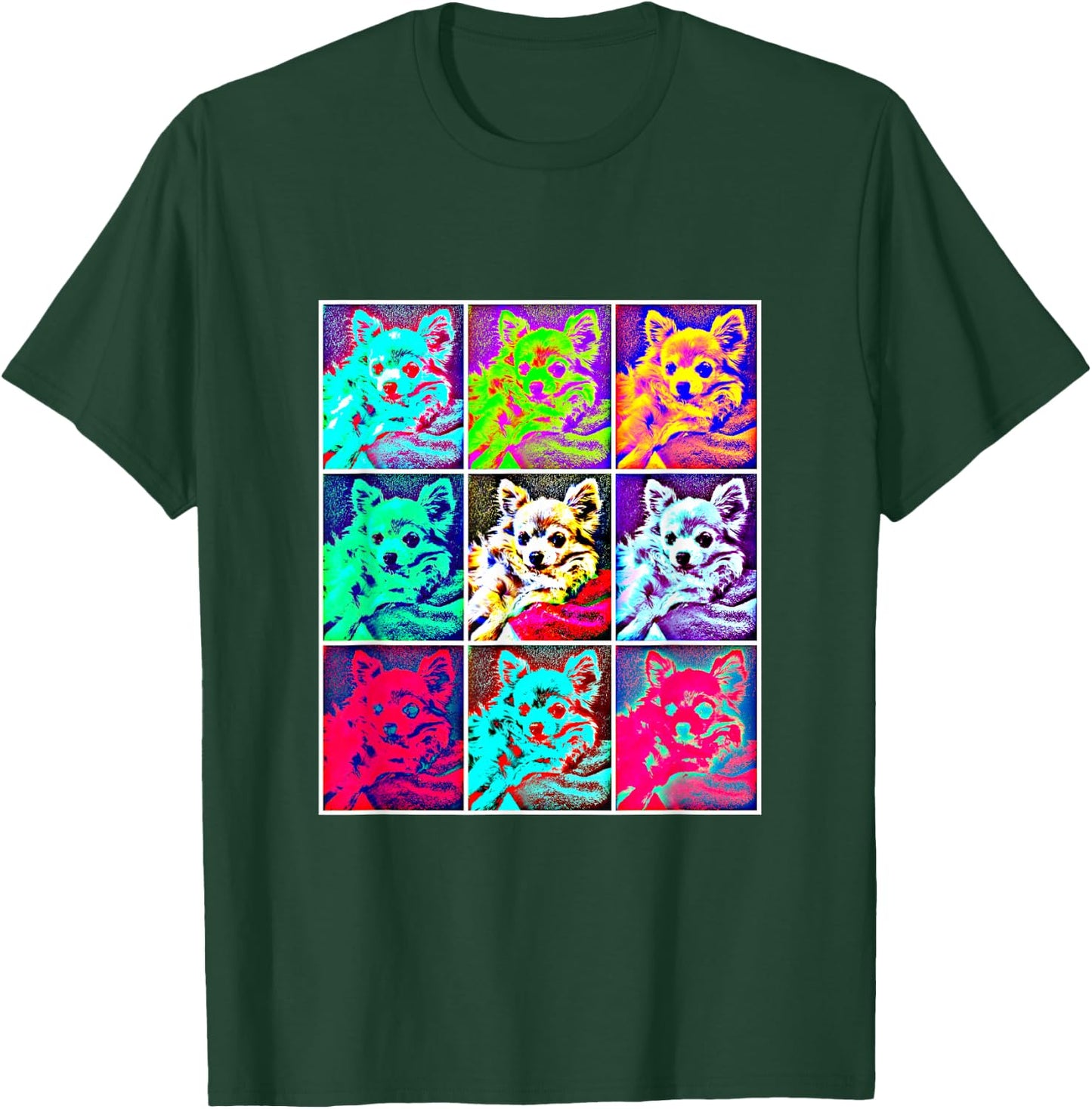 Long Hair Chihuahua Colorful T-Shirt - T-Shirt | Forest