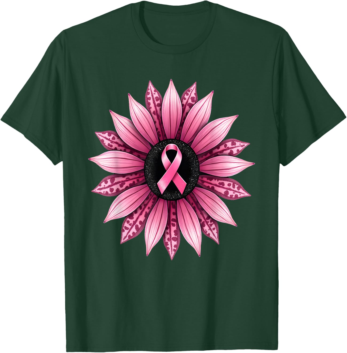 Sunflower Pink Breast Cancer Awareness T-Shirt - T-Shirt | Forest