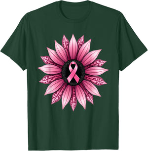 Sunflower Pink Breast Cancer Awareness T-Shirt - T-Shirt | Forest