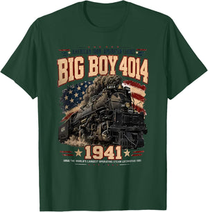 Big Boy 4014 Vintage Steam Locomotive Railroad Train Engine T-Shirt - T-Shirt | Forest