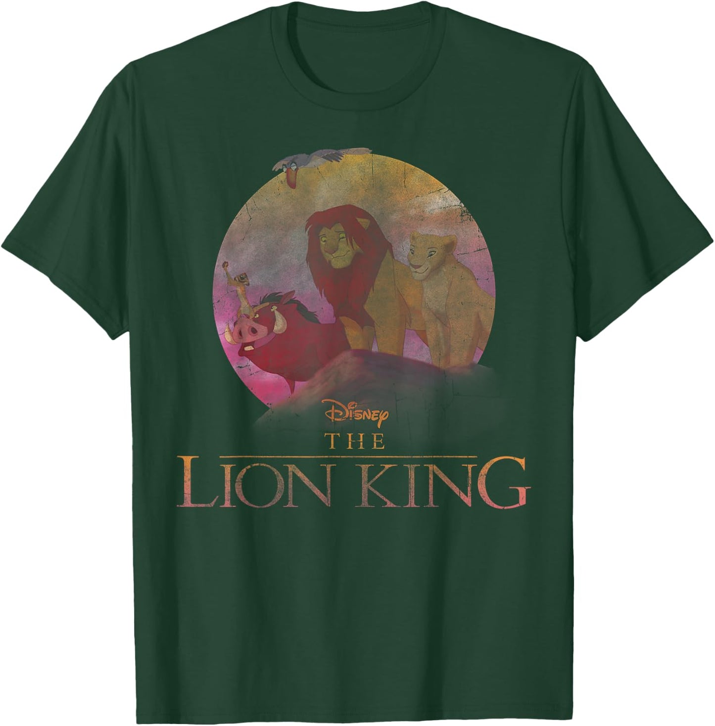 Disney The Lion King Pride Rock Group Shot Distressed T-Shirt - T-Shirt | Forest