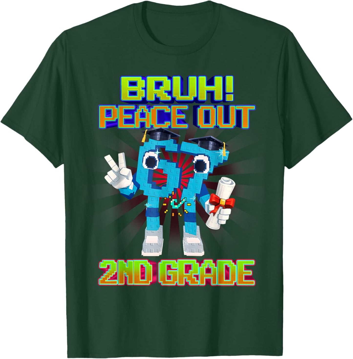 Last Day of School Bruh Peace Out 2nd Grade Six Seven 67 T-Shirt - T-Shirt | Forest