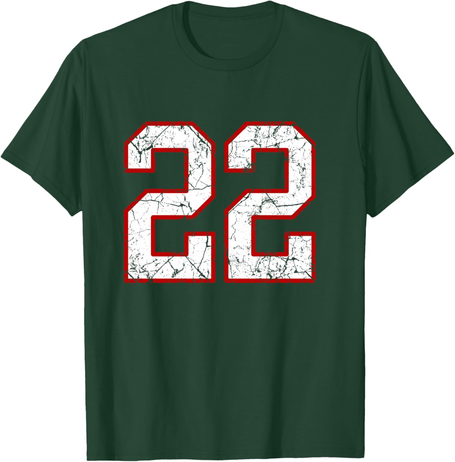 White and Red Sports Number 22 Jersey Uniform Player T-Shirt - T-Shirt | Forest