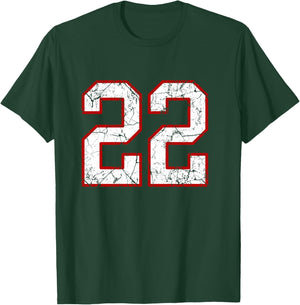 White and Red Sports Number 22 Jersey Uniform Player T-Shirt - T-Shirt | Forest