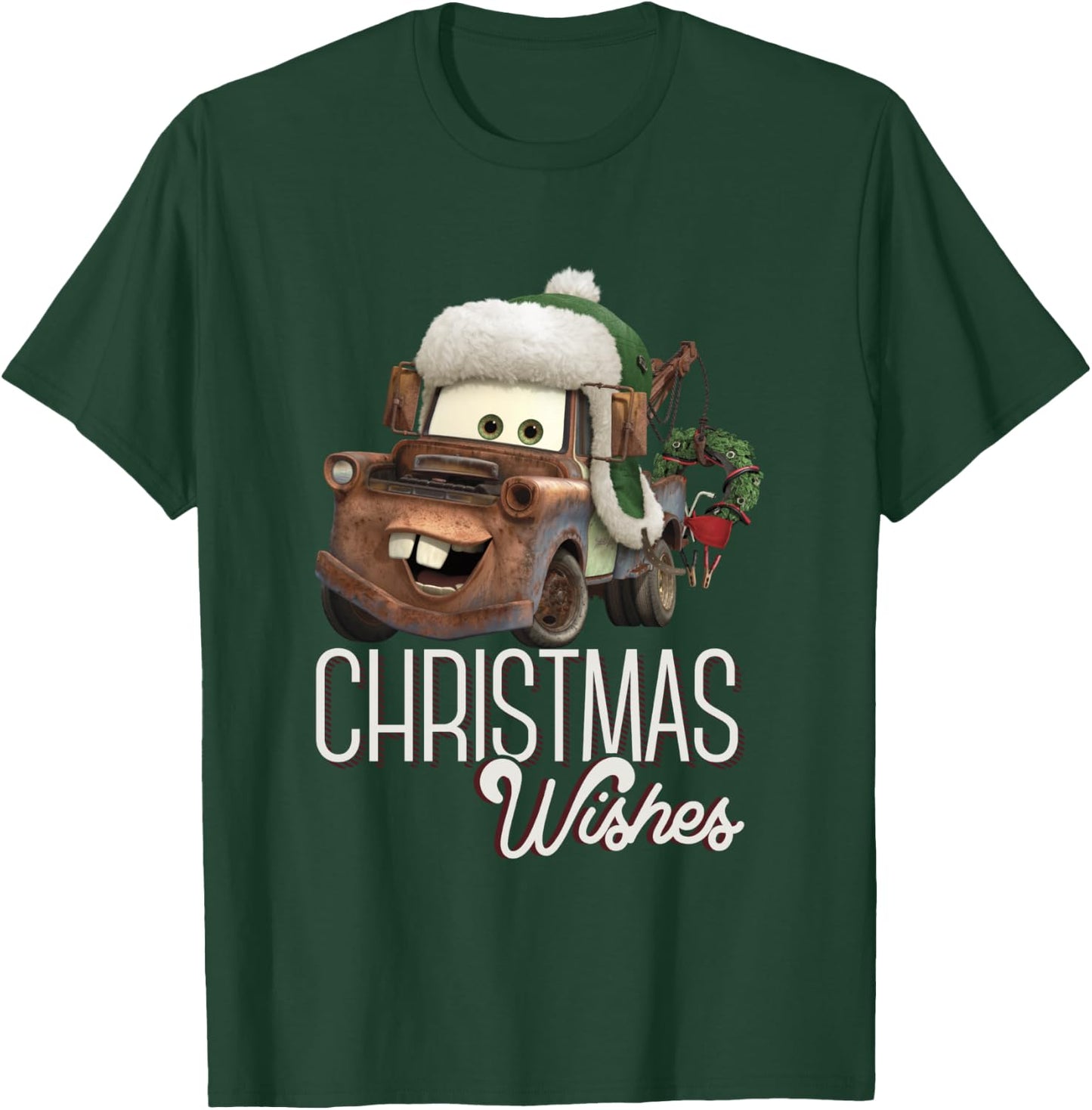 Disney Pixar Cars Tow Mater Christmas Wishes Portrait T-Shirt - T-Shirt | Forest
