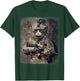 Disgruntle Cat as Army Commando in Full Tactical T-Shirt - T-Shirt | Forest