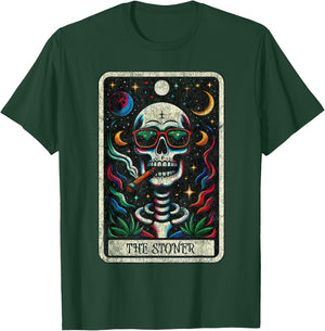Tarot Card The Stoner Weed Lover Skeleton 420 Cannabis Party T-Shirt - T-Shirt | Forest