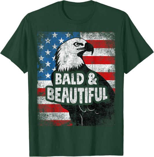 Eagle distressed vintage American flag grunge bald beautiful T-Shirt - T-Shirt | Forest
