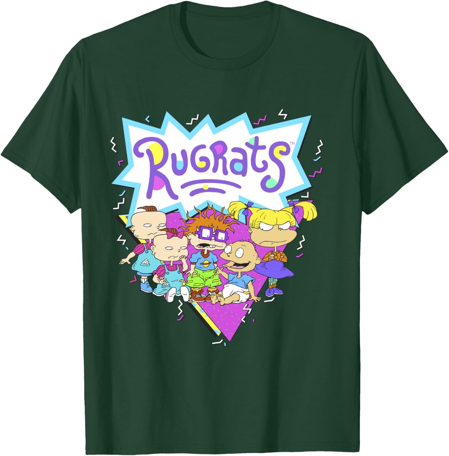 Rugrats Group Shot Retro Geometric Logo T-Shirt - T-Shirt | Forest