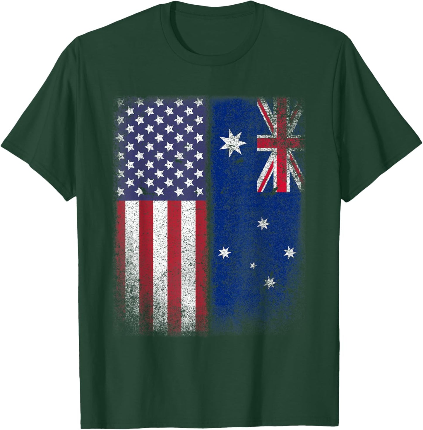 Australian American Flag Australia Usa T-Shirt - T-Shirt | Forest