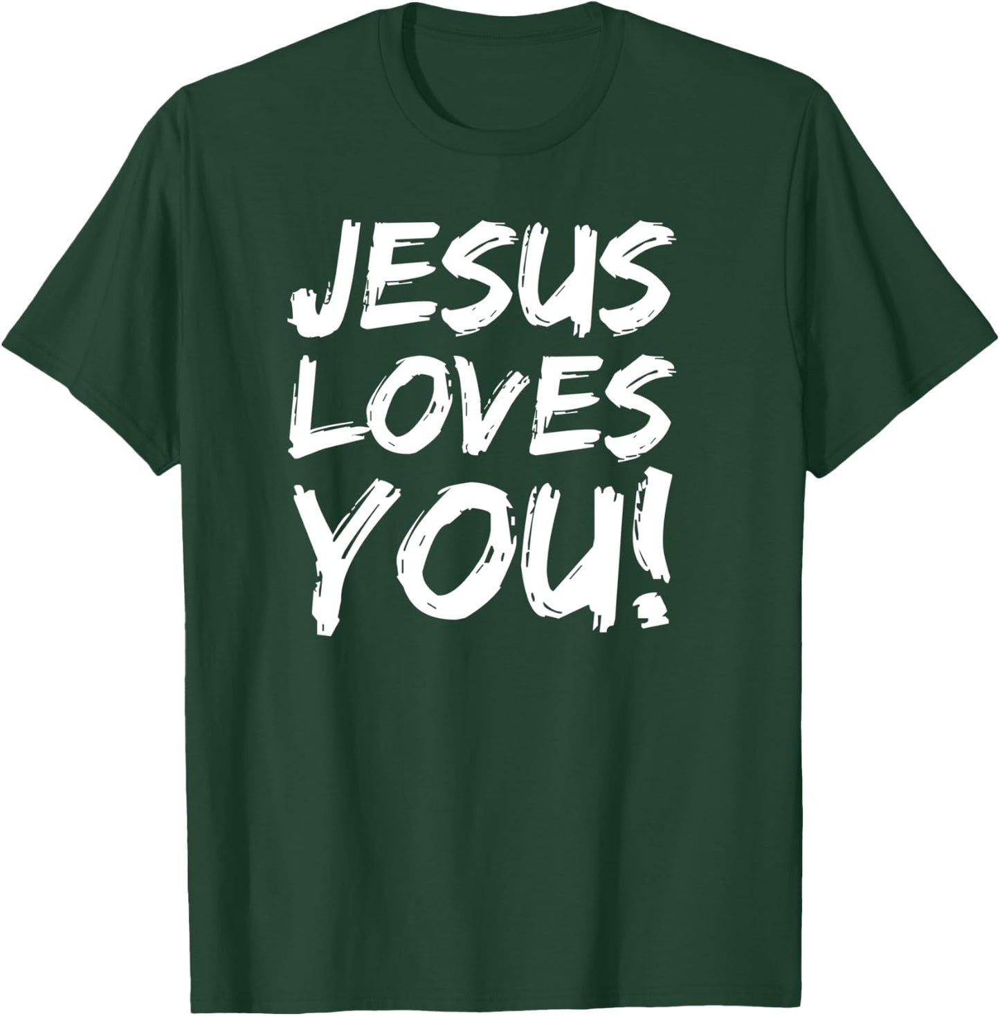 Christian Evangelism Gift Jesus Loves You! T-Shirt - T-Shirt | Forest