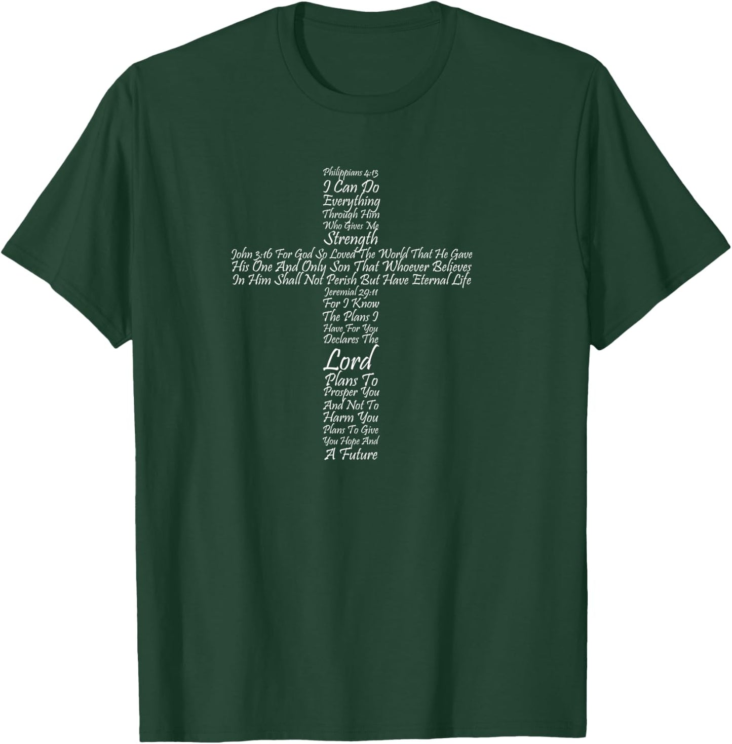 Christian Religious Faith Cross Of Inspiration T-Shirt - T-Shirt | Forest