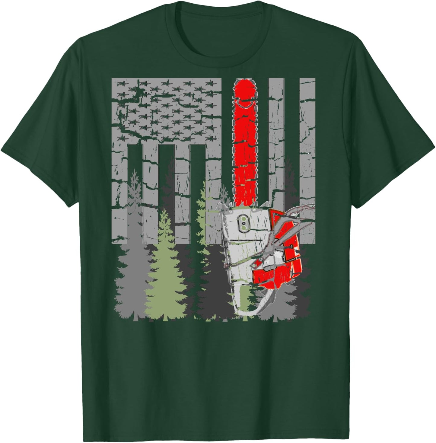 Thin Red Line Chainsaw and Woods T-Shirt - T-Shirt | Forest