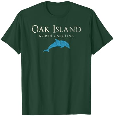 Vintage Oak Island NC Dolphin T Shirt T-Shirt - T-Shirt | Forest