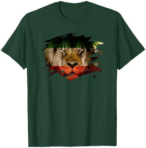 Persia Flag with African Lion - Persian Pride T-Shirt - T-Shirt | Forest