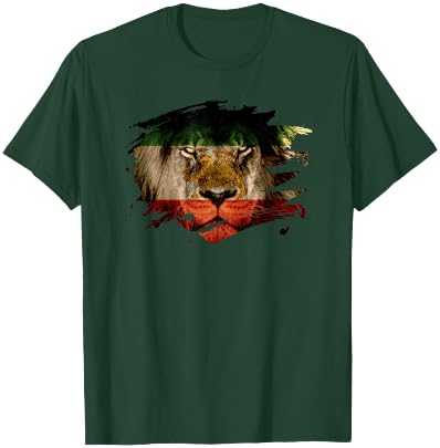 Persia Flag with African Lion - Persian Pride T-Shirt - T-Shirt | Forest