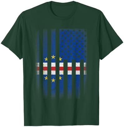Cape Verdean American Flag Cabo Verde Usa America T-Shirt - T-Shirt | Forest