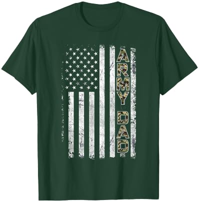 Proud Army Dad T Shirt United States USA Flag Father Gift T-Shirt - T-Shirt | Forest