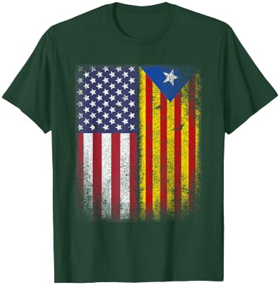 Catalan American Flag Catalunya Usa Catalonia T-Shirt - T-Shirt | Forest