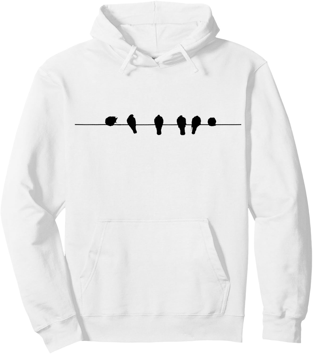 Little Birds On The Cable Wire Hoodie - Hoodie | White