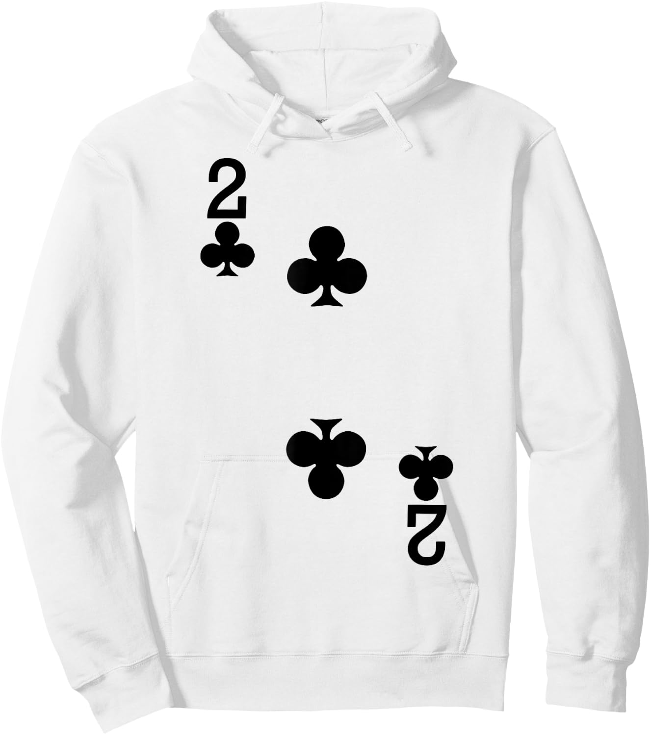 2 of Clubs - Playing Card Halloween Costume Hoodie - Hoodie | White