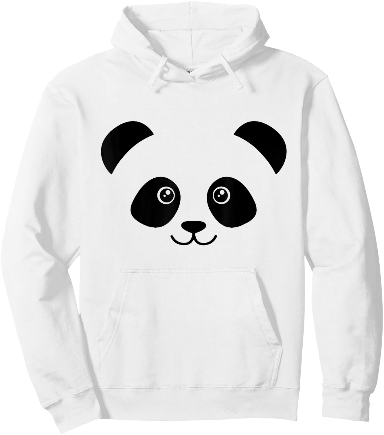 Panda Face Cute design Cute Little Panda Face , Girls - Grey, Short Sleeve, Classic Fit, , XS/Small Hoodie - Hoodie | White