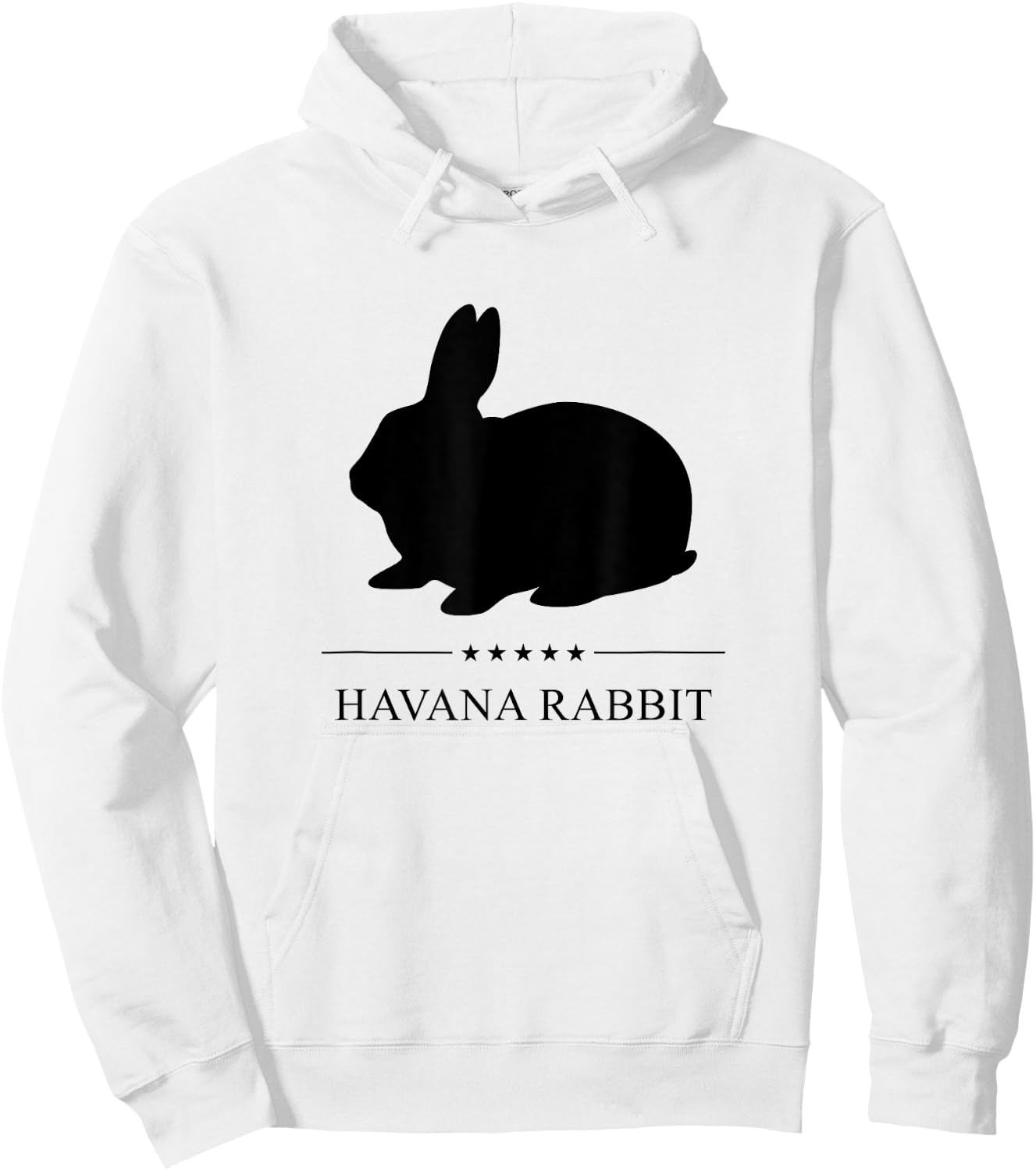 Havana Rabbit Black Silhouette Hoodie - Hoodie | White
