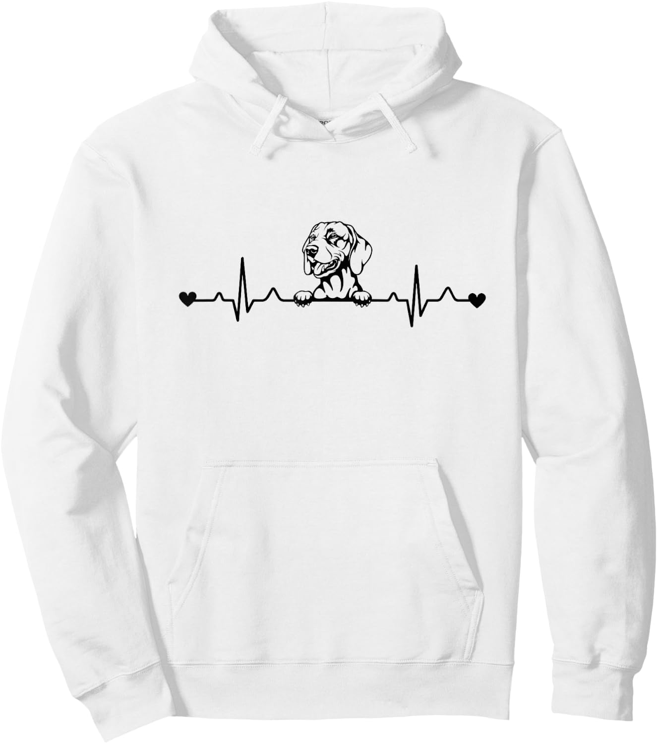 Cute Viszla Dog Heartbeat Pulse ECG Women Girls Kids Hoodie - Hoodie | White