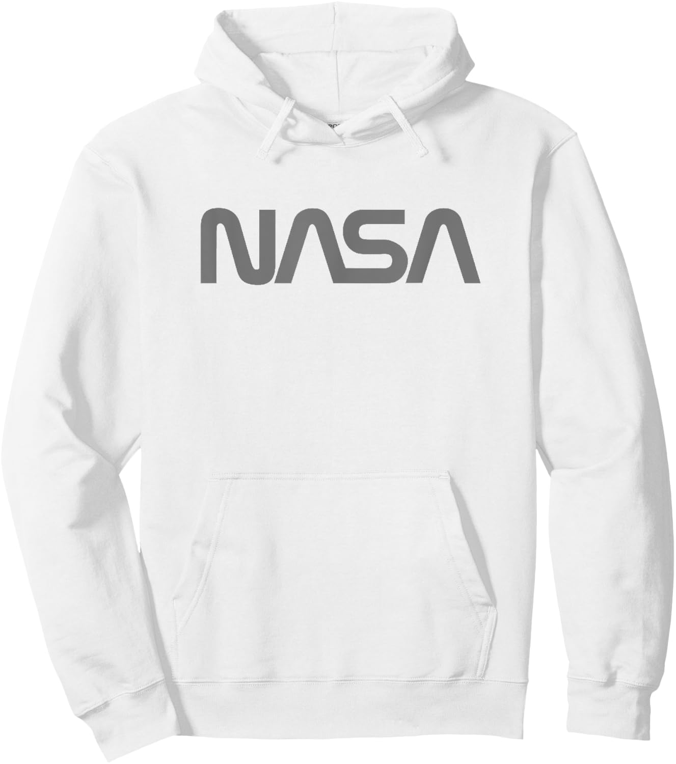 Officially Licensed NASA Worm Logo Gray Space Gift Hoodie - Hoodie | White