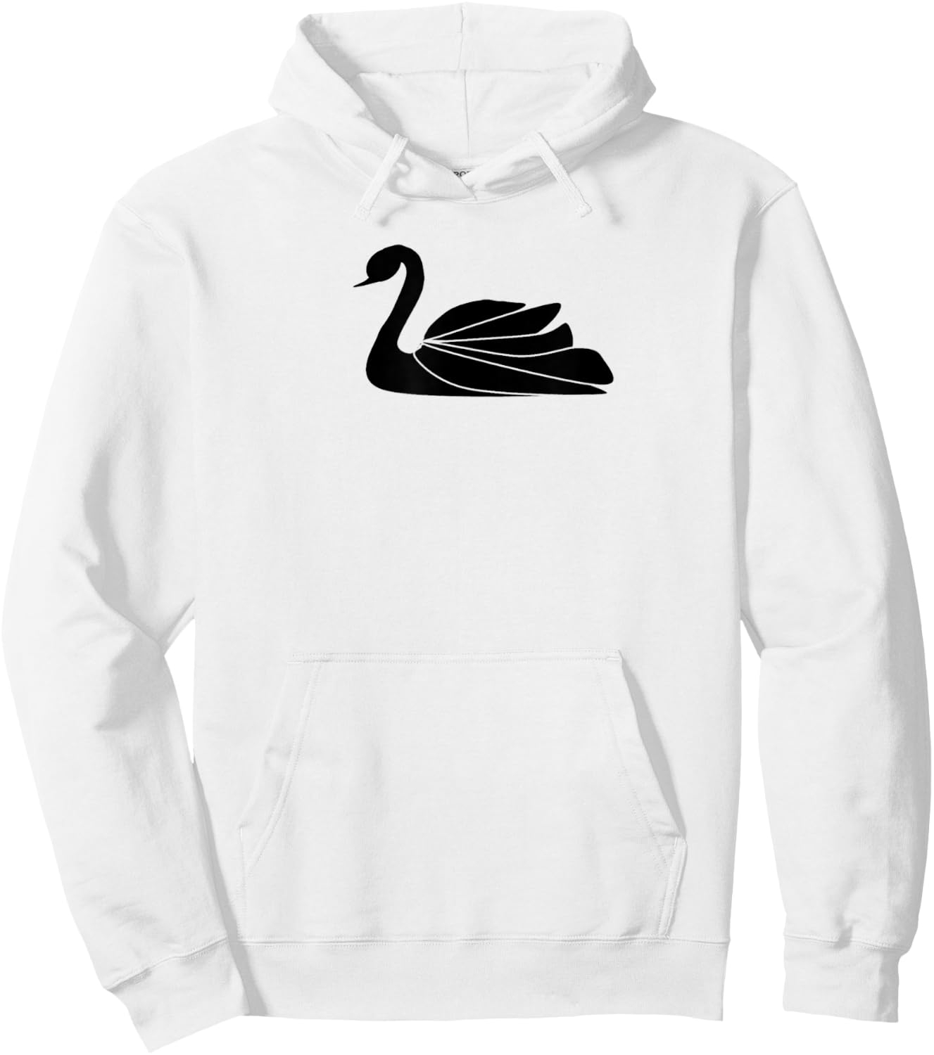 Swan Design- Black Silhouette for classic swan lovers Hoodie - Hoodie | White