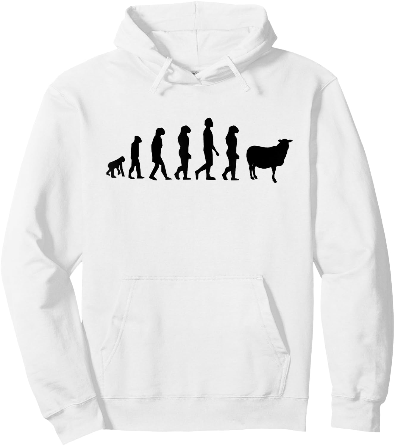 Evolution Of Man Monkey Sheep Funny Political Meme Hoodie - Hoodie | White