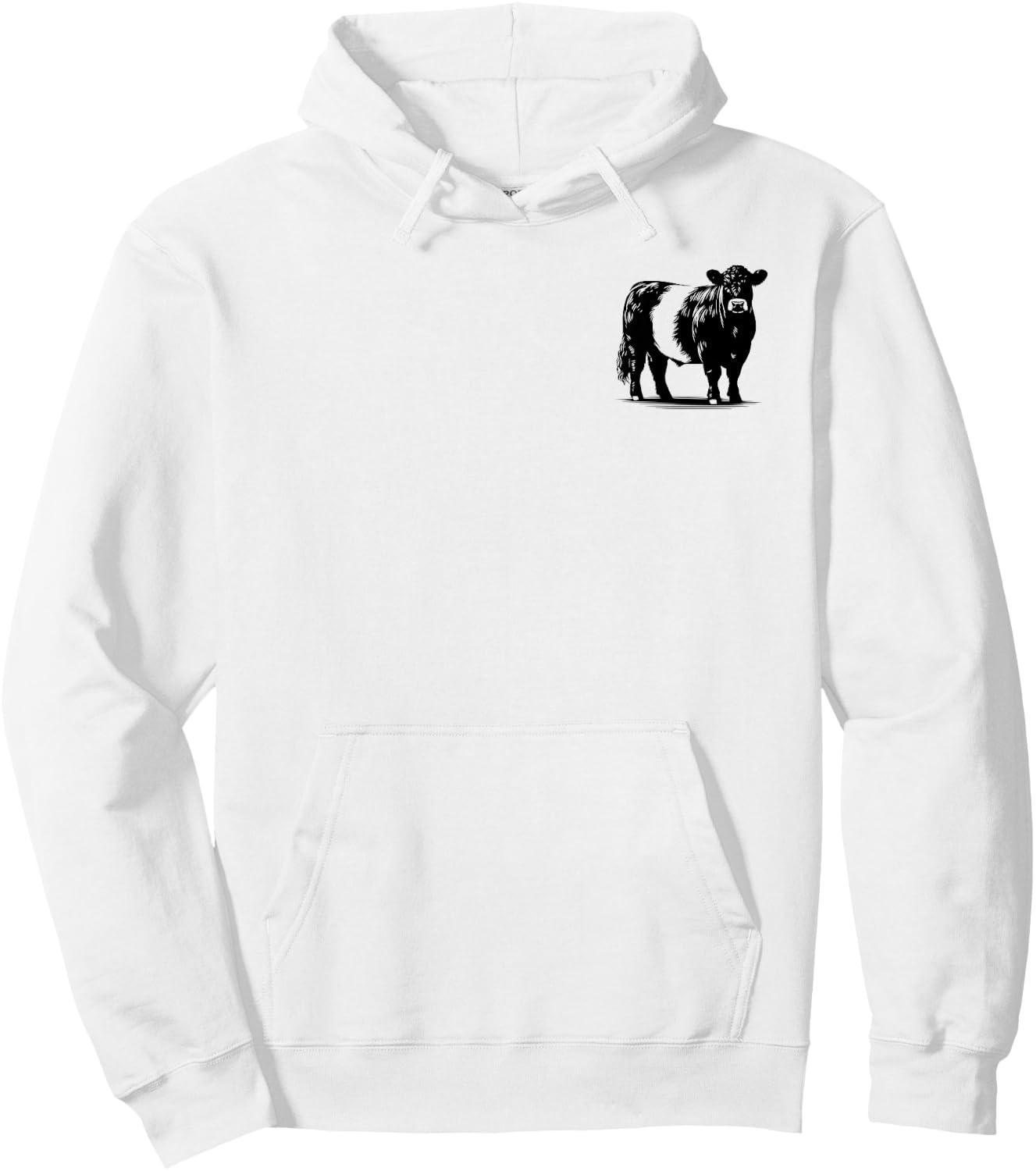 Cow Farmer Breeder - Monochromatic Belted Galloway Cattle Hoodie - Hoodie | White