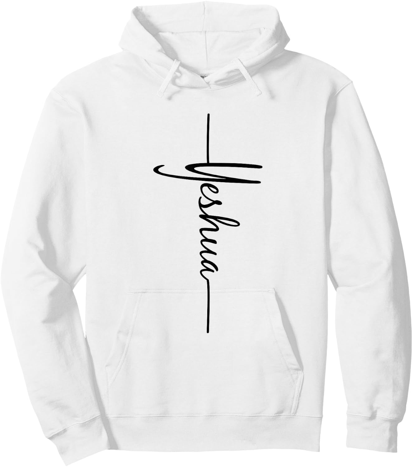 Christian Faith Cross Script - Yeshua Hoodie - Hoodie | White