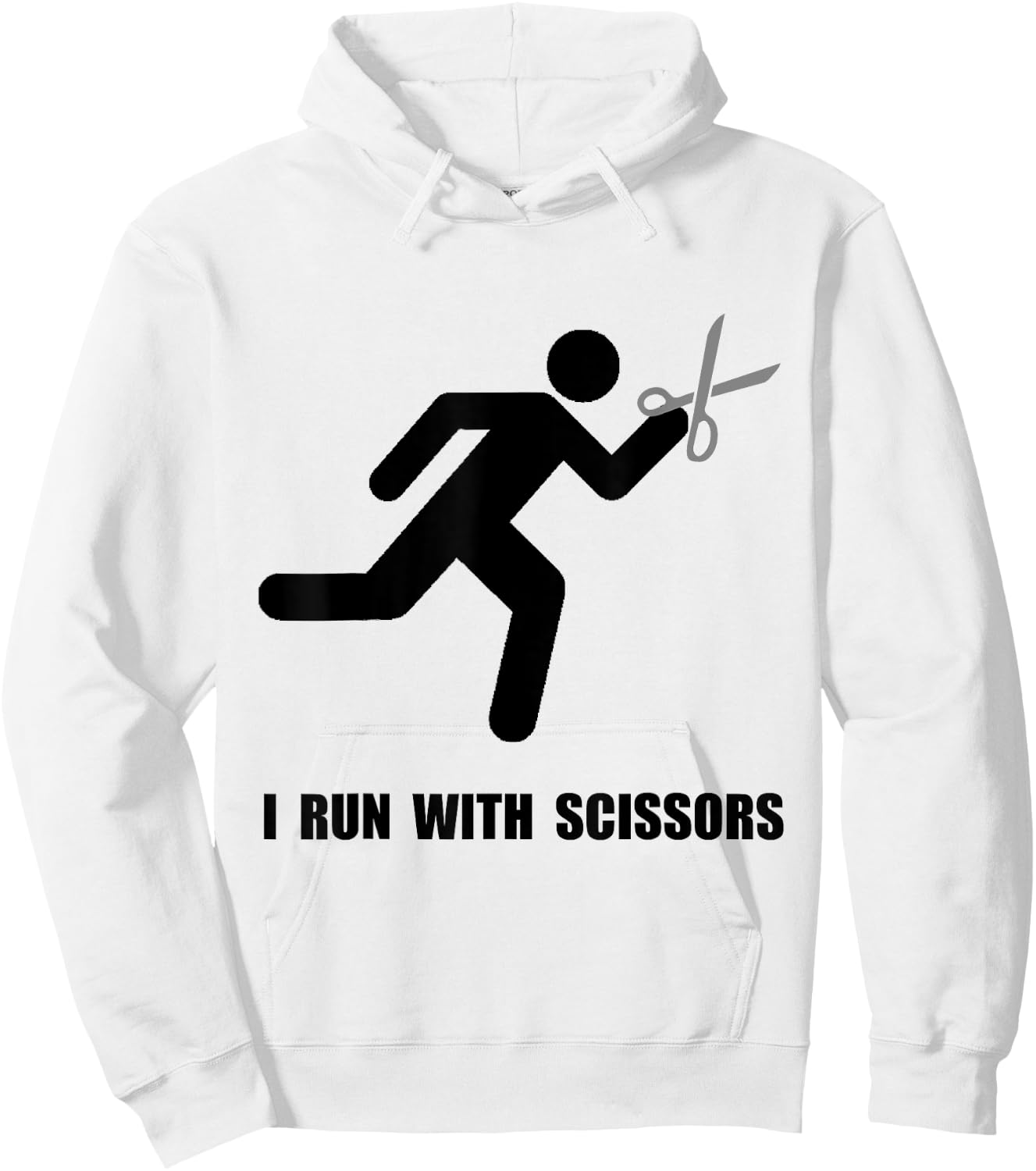 Run With Scissors Funny Hoodie - Hoodie | White