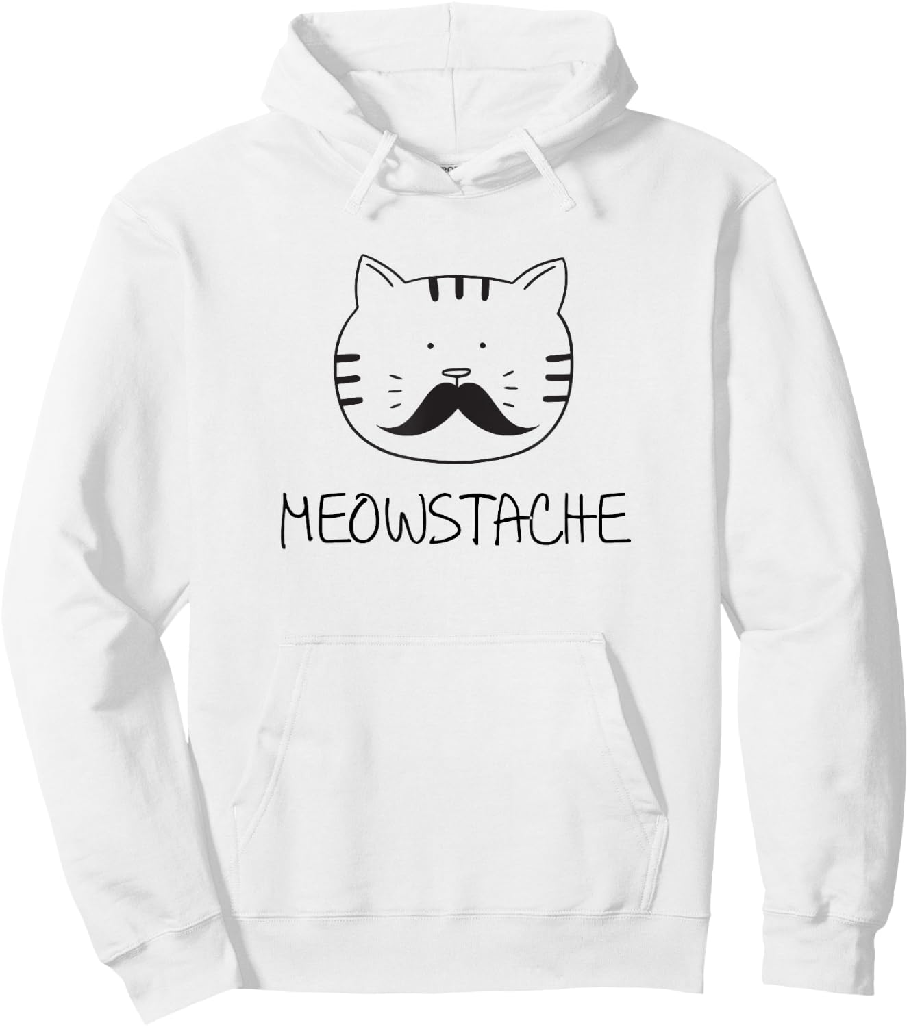 Funny cat mustache meowstache gift Men Women Girls Kids Hoodie - Hoodie | White