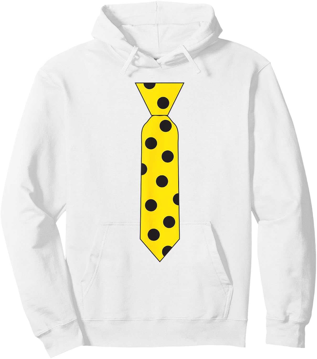 Yellow Black Polka Dot Tie Novelty Costume Necktie T Shirt Hoodie - Hoodie | White