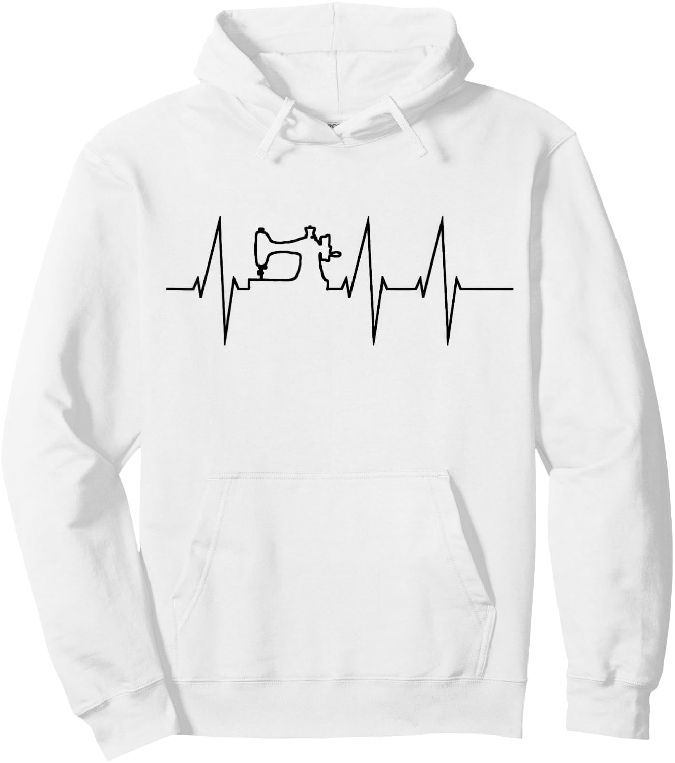 Funny Sewing Quilting Patchwork Heartbeat Men Women Hoodie - Hoodie | White