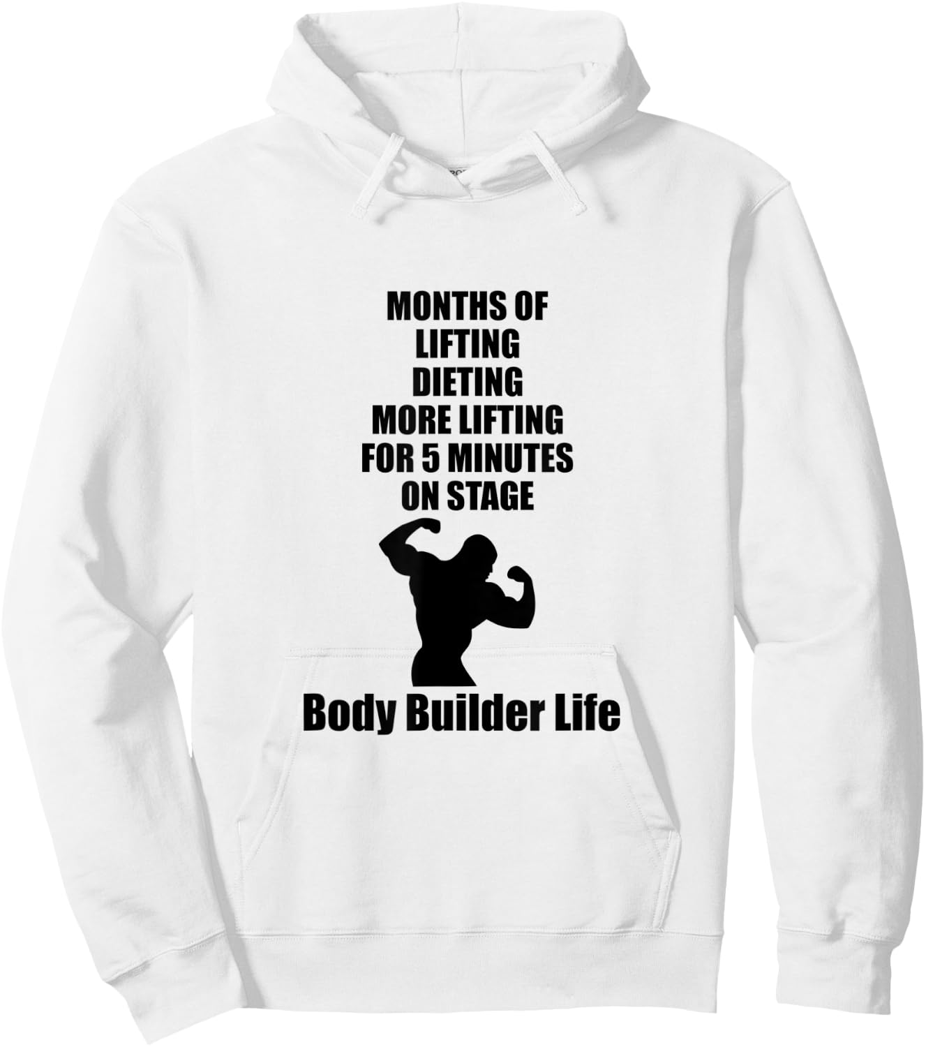 Body Builder Life Competition Lifting Stage Hoodie - Hoodie | White