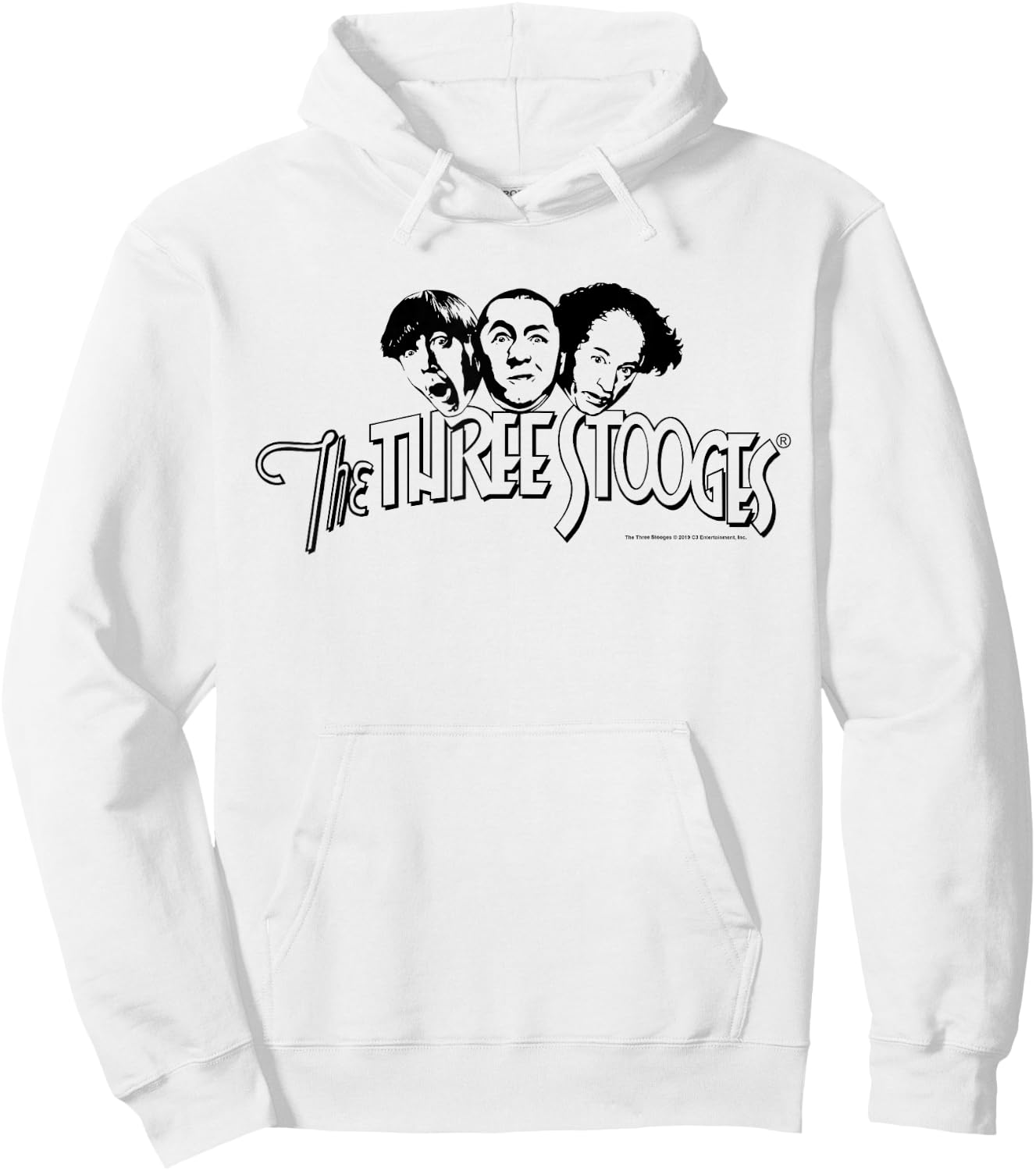 TTS- The Three Stooges Head Logo: Dark Hoodie - Hoodie | White