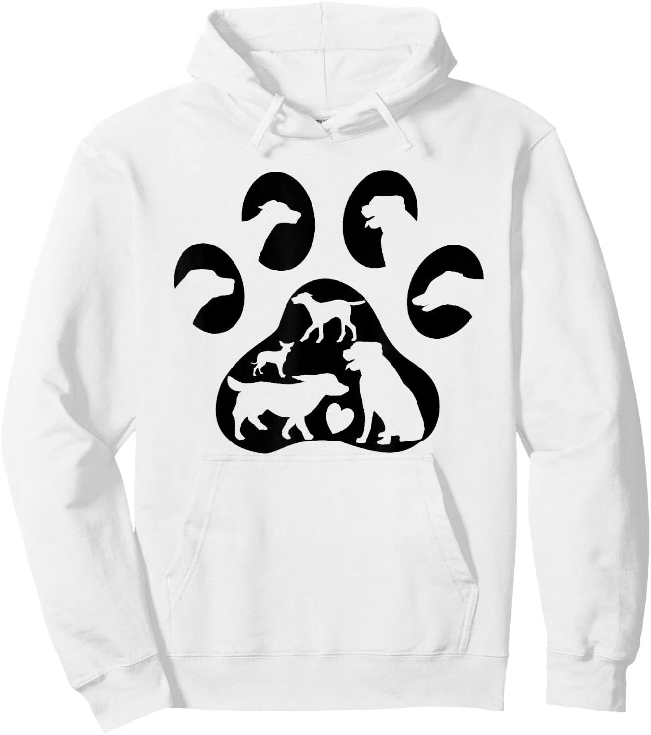 Dog Paw Print Foot for Dog Lovers Women Kids Hoodie - Hoodie | White