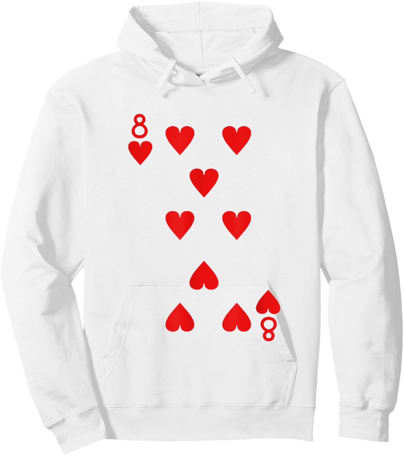 Eight Of Hearts Deck Of Cards Playing Cards Halloween Poker Hoodie - Hoodie | White