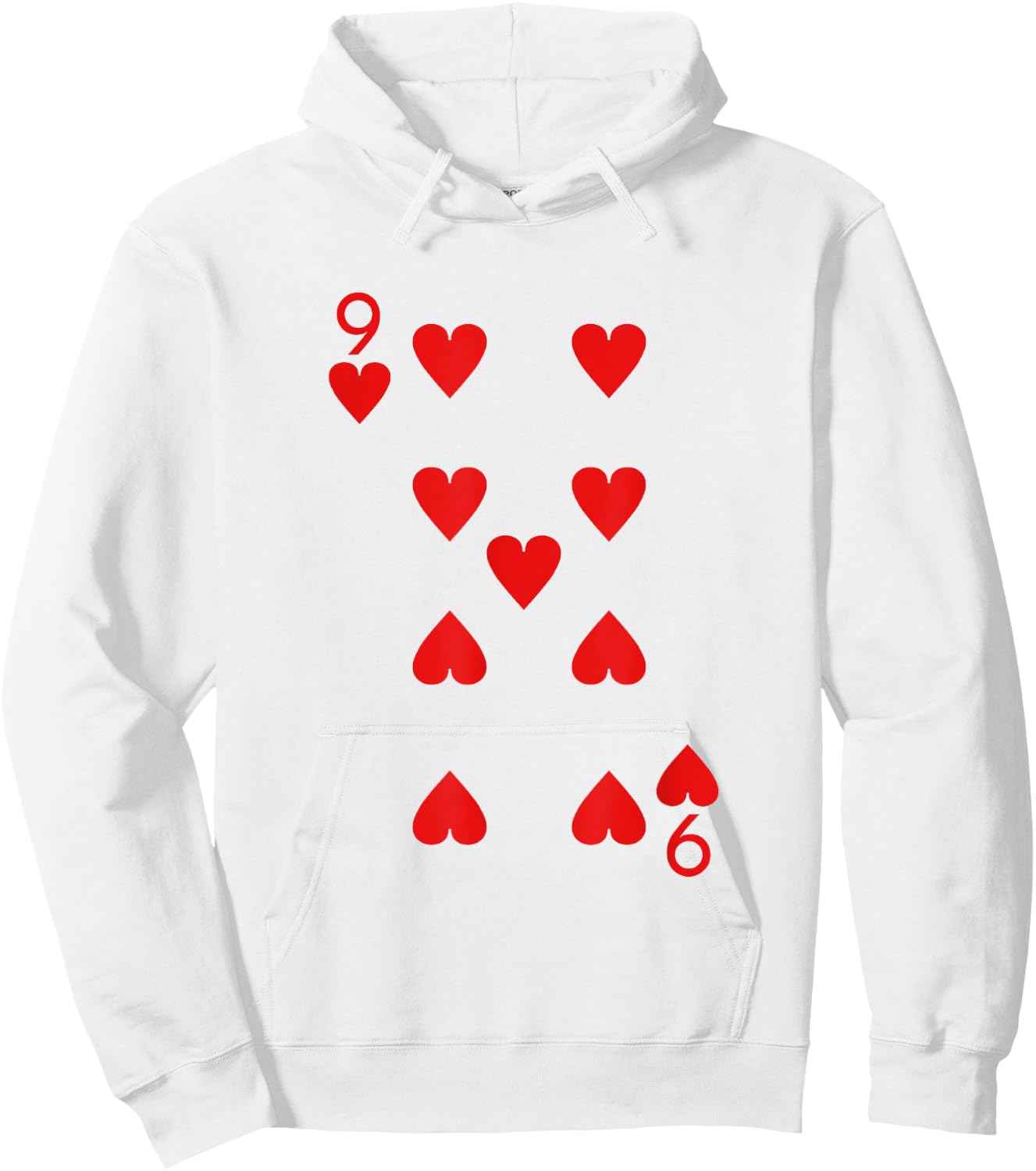 Nine Of Hearts Deck Of Cards Playing Cards Halloween Poker Hoodie - Hoodie | White