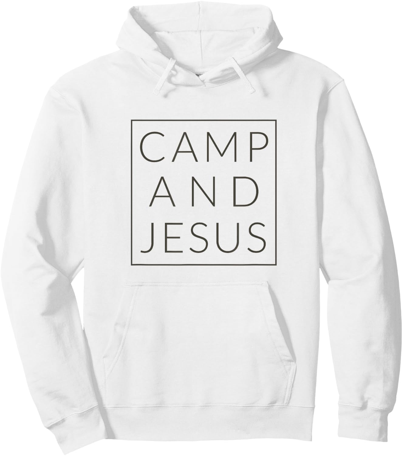 Camp and Jesus, Christian Minimal Camping Shirt Hoodie - Hoodie | White