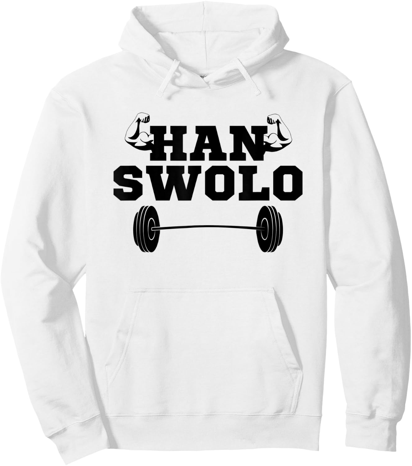 Han Swolo Funny Sarcastic Gym Workout Fitness Gift Hoodie - Hoodie | White