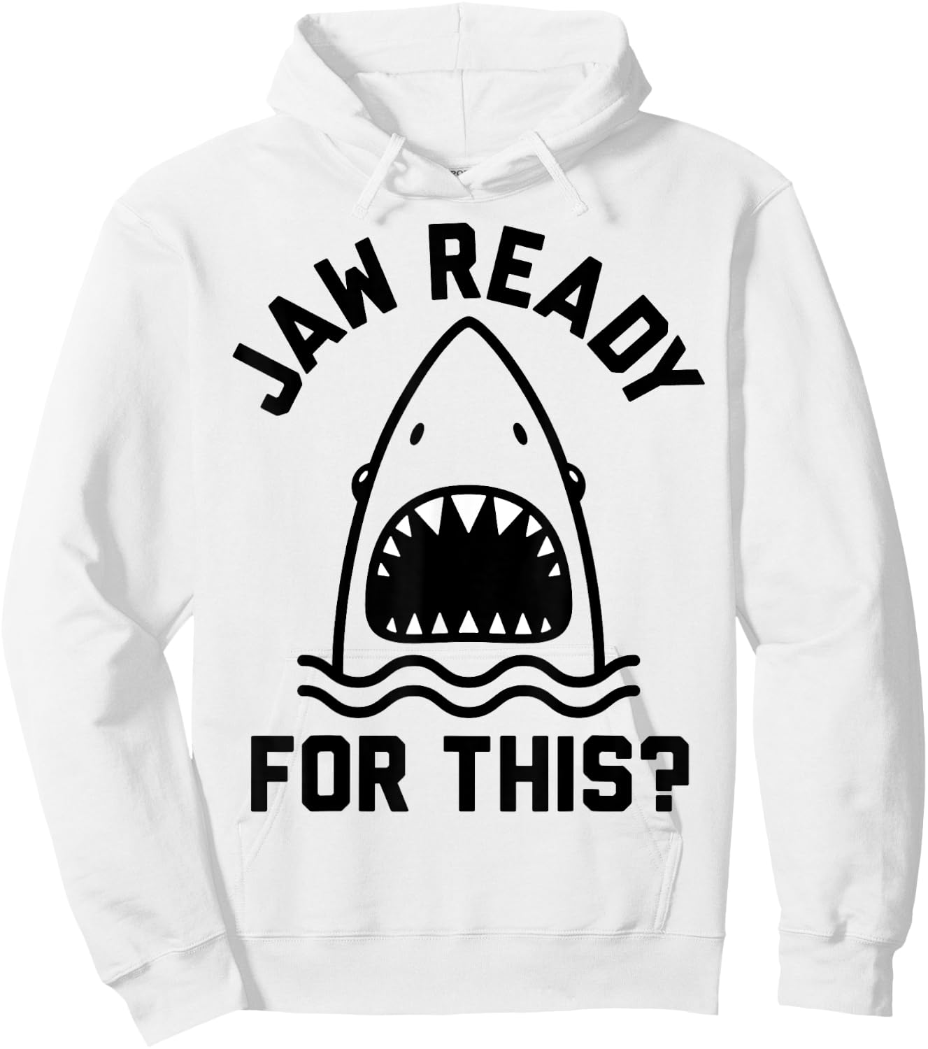 Jaw Ready For This Shark Line Art Hoodie - Hoodie | White